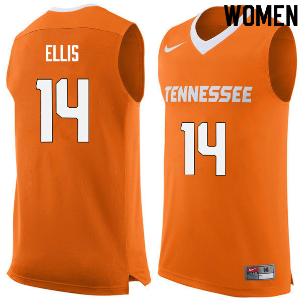 Women #14 Dale Ellis Tennessee Volunteers College Basketball Jerseys Sale-Orange